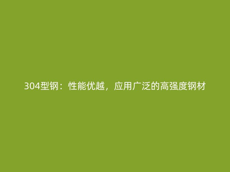 304型鋼：性能優(yōu)越，應用廣泛的高強度鋼材