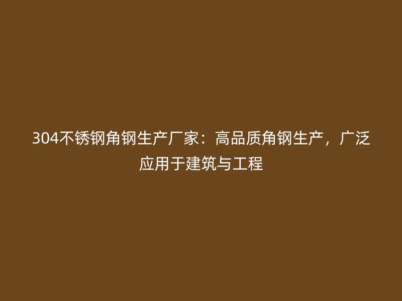304不銹鋼角鋼生產(chǎn)廠家：高品質(zhì)角鋼生產(chǎn)，廣泛應(yīng)用于建筑與工程