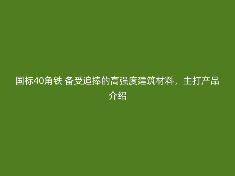 國(guó)標(biāo)40角鐵 備受追捧的高強(qiáng)度建筑材料，主打產(chǎn)品介紹