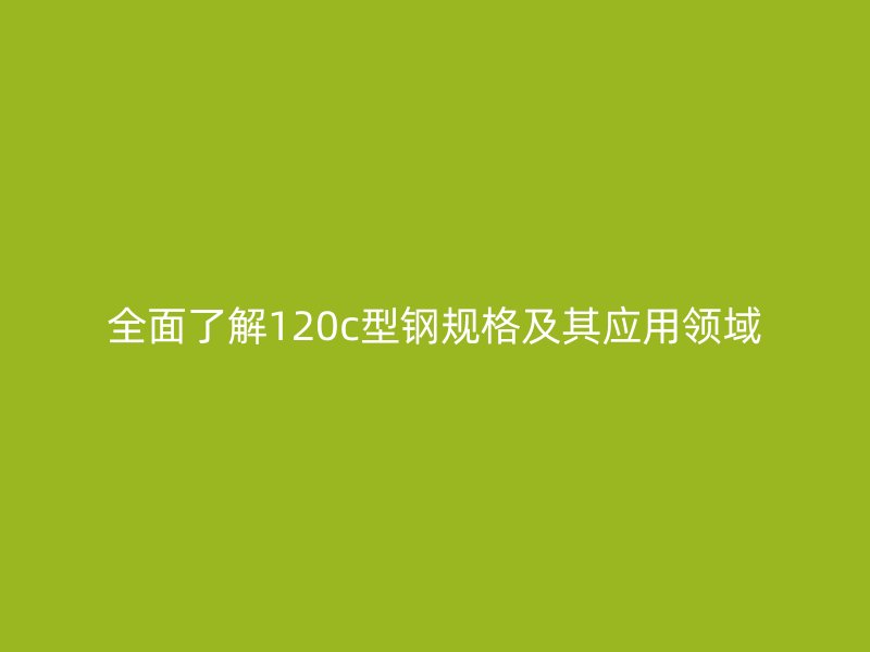 全面了解120c型鋼規(guī)格及其應(yīng)用領(lǐng)域
