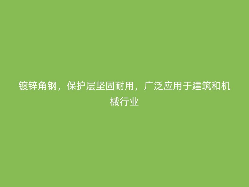 鍍鋅角鋼，保護(hù)層堅(jiān)固耐用，廣泛應(yīng)用于建筑和機(jī)械行業(yè)