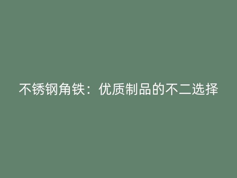 不銹鋼角鐵：優(yōu)質(zhì)制品的不二選擇