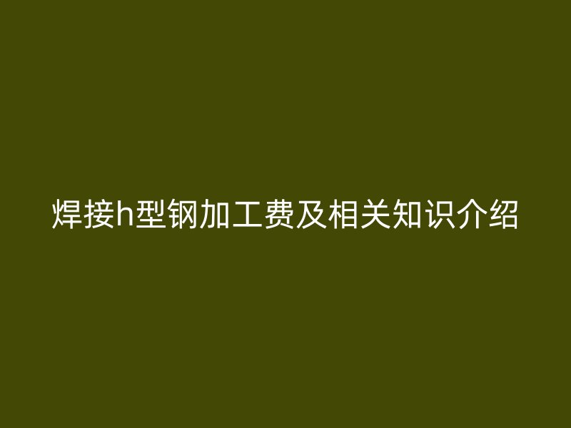 焊接h型鋼加工費(fèi)及相關(guān)知識(shí)介紹