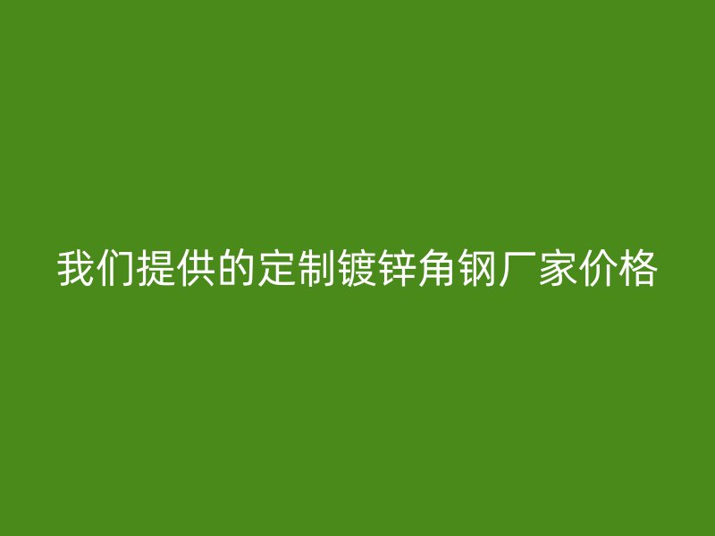 我們提供的定制鍍鋅角鋼廠家價格