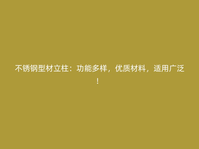 不銹鋼型材立柱：功能多樣，優(yōu)質(zhì)材料，適用廣泛！