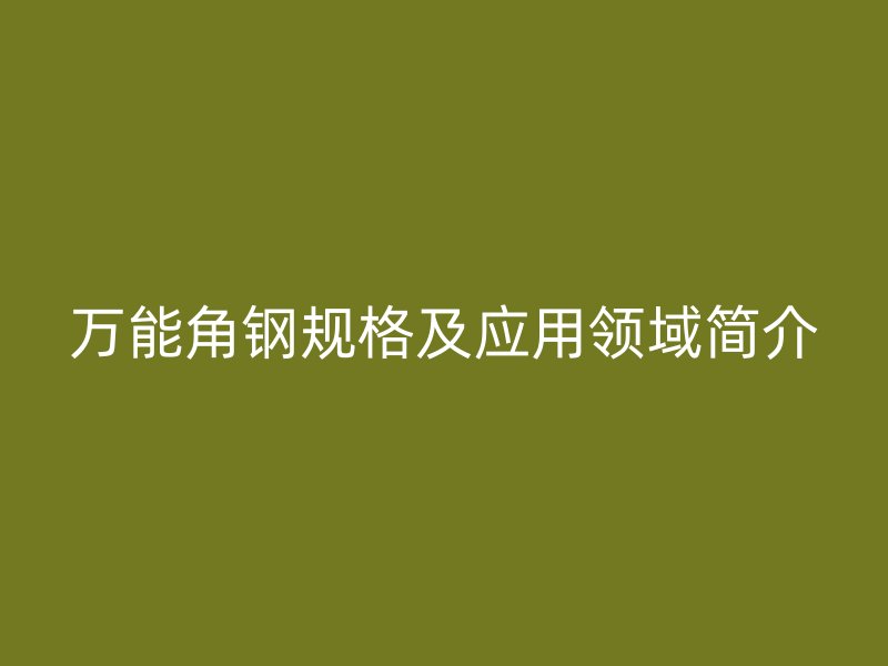 萬能角鋼規(guī)格及應用領域簡介