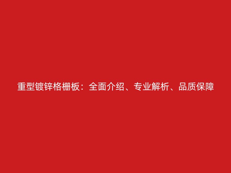 重型鍍鋅格柵板：全面介紹、專業(yè)解析、品質(zhì)保障