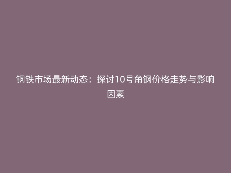 鋼鐵市場(chǎng)最新動(dòng)態(tài)：探討10號(hào)角鋼價(jià)格走勢(shì)與影響因素