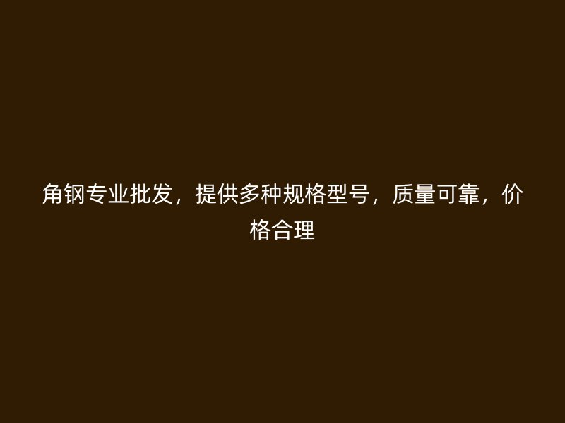 角鋼專業(yè)批發(fā)，提供多種規(guī)格型號，質(zhì)量可靠，價格合理