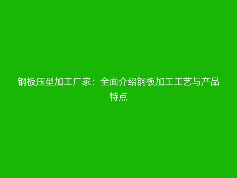 鋼板壓型加工廠家：全面介紹鋼板加工工藝與產品特點