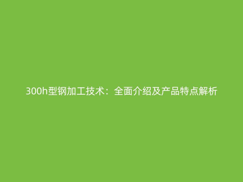300h型鋼加工技術(shù)：全面介紹及產(chǎn)品特點解析