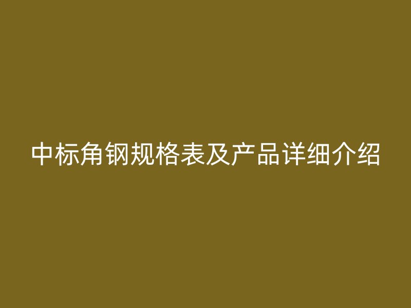 中標(biāo)角鋼規(guī)格表及產(chǎn)品詳細(xì)介紹
