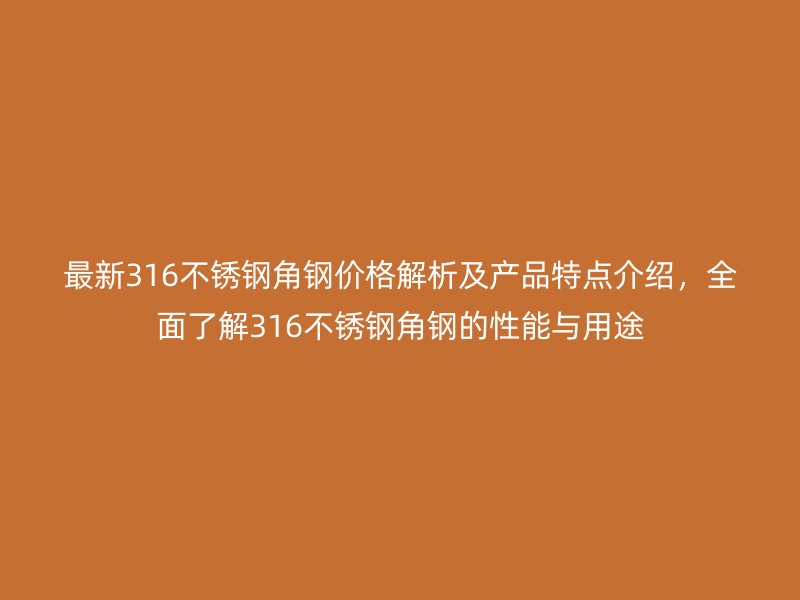 最新316不銹鋼角鋼價(jià)格解析及產(chǎn)品特點(diǎn)介紹，全面了解316不銹鋼角鋼的性能與用途