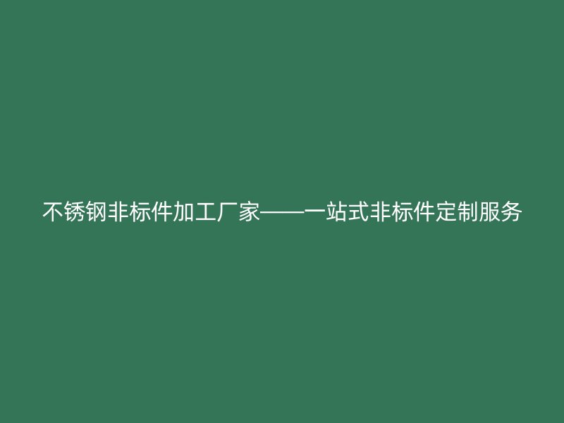 不銹鋼非標(biāo)件加工廠家——一站式非標(biāo)件定制服務(wù)
