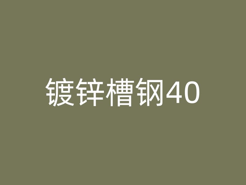 鍍鋅槽鋼40