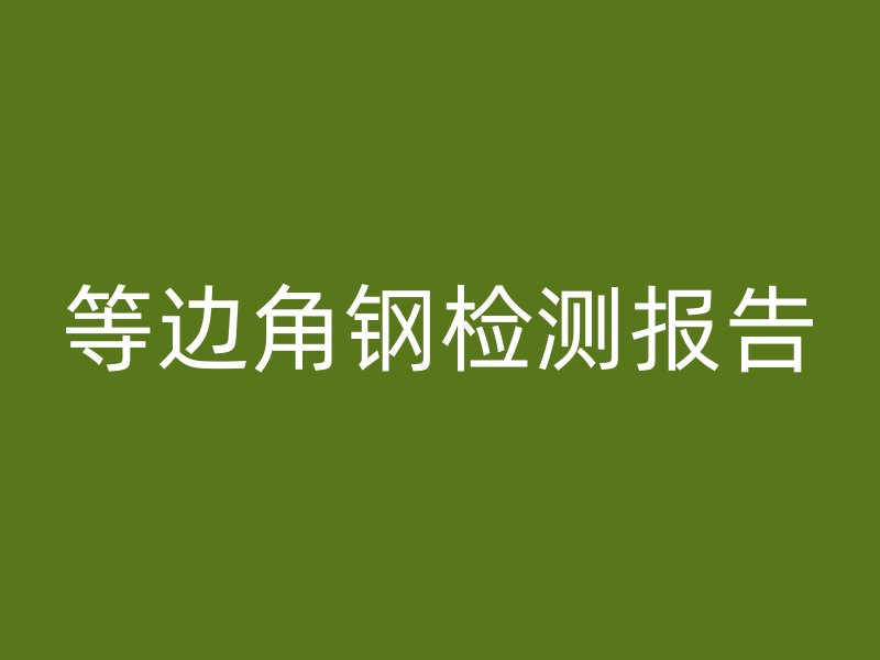 等邊角鋼檢測報告
