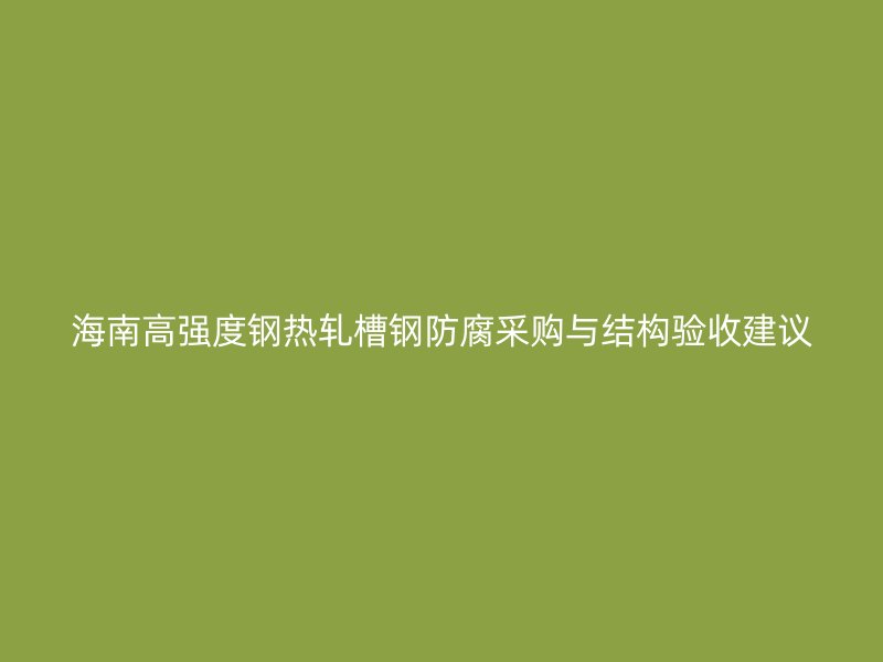 海南高強度鋼熱軋槽鋼防腐采購與結(jié)構(gòu)驗收建議