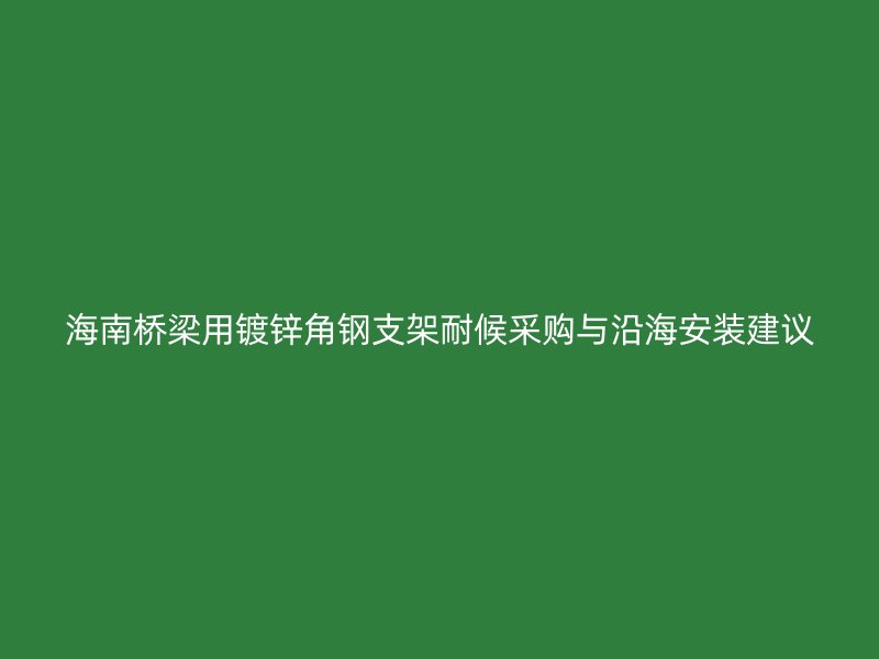 海南橋梁用鍍鋅角鋼支架耐候采購(gòu)與沿海安裝建議