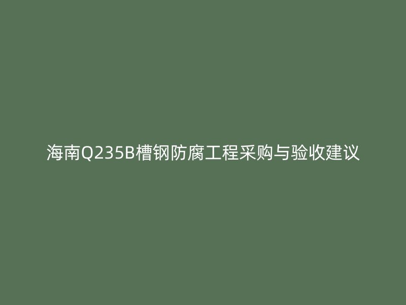 海南Q235B槽鋼防腐工程采購(gòu)與驗(yàn)收建議