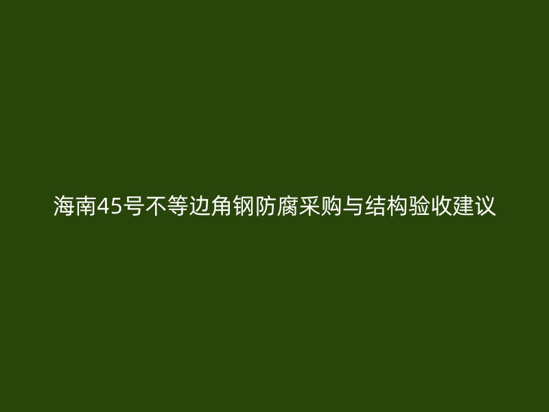 海南45號不等邊角鋼防腐采購與結(jié)構(gòu)驗收建議