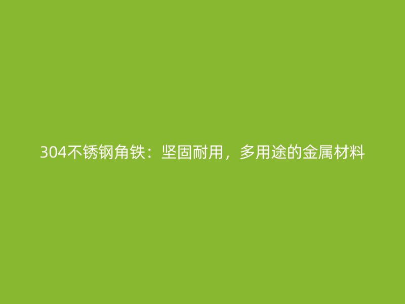 304不銹鋼角鐵：堅固耐用，多用途的金屬材料
