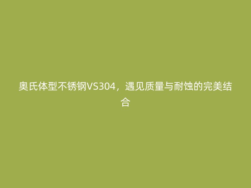 奧氏體型不銹鋼VS304，遇見質量與耐蝕的完美結合