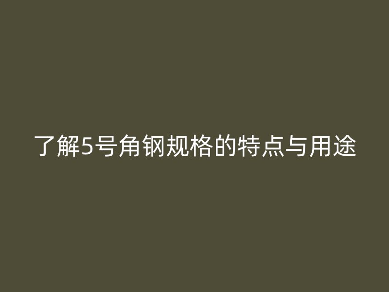 了解5號(hào)角鋼規(guī)格的特點(diǎn)與用途