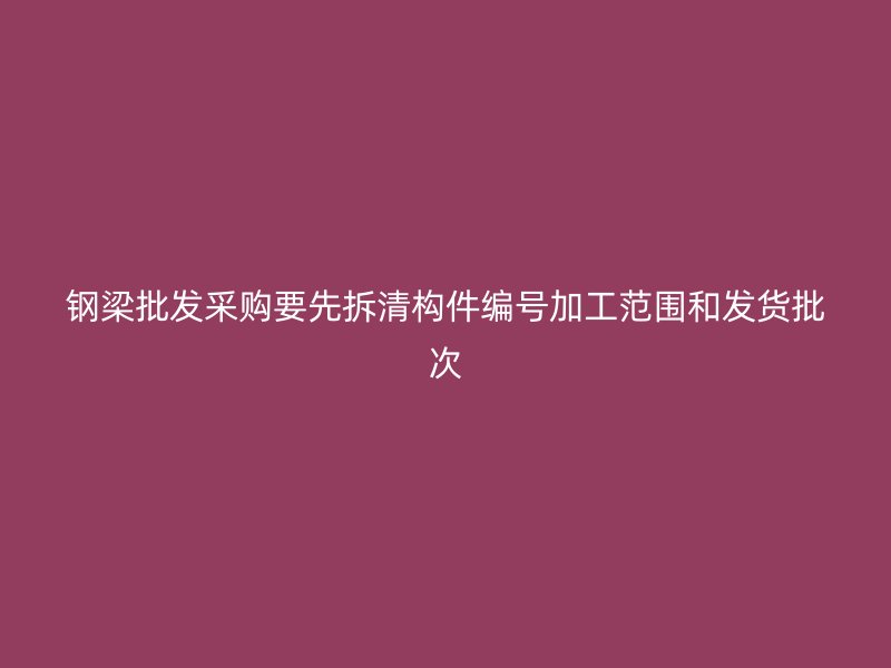 鋼梁批發(fā)采購要先拆清構(gòu)件編號加工范圍和發(fā)貨批次