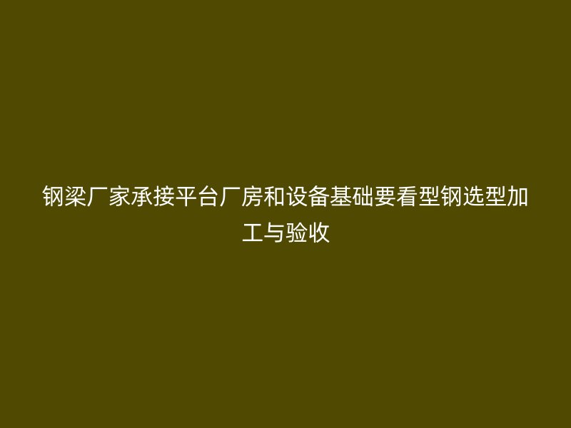 鋼梁廠(chǎng)家承接平臺(tái)廠(chǎng)房和設(shè)備基礎(chǔ)要看型鋼選型加工與驗(yàn)收